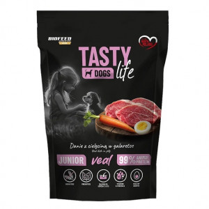 BIOFEED Tasty Dogs Life Junior Veal - vlhké krmivo pro psy - 500g
