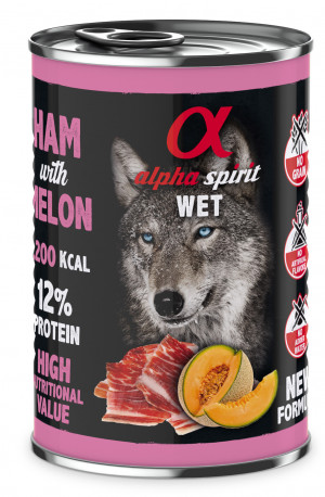 ALPHA SPIRIT WET Šunka s melounem – mokré krmivo pro psy – 400 g