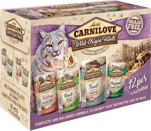 CARNILOVE Cat Wild Origin Fillets - mokré krmivo pro kočky - 12x85g 