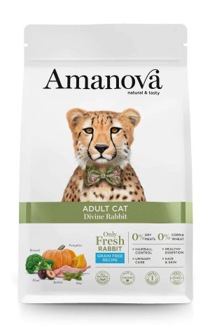 AMANOVA Adult Cat Divine Rabbit - suché krmivo pro kočky - 1,5kg