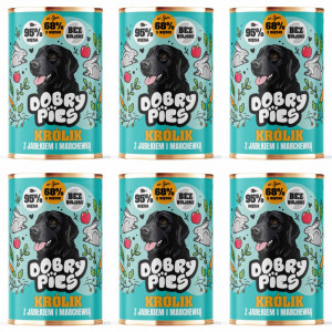 DOBRY PIES Rabbit with apple and carrot - vlhké krmivo pro psy - 6x400g