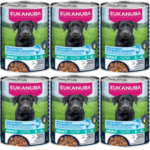 EUKANUBA Life Care Bohatá na pstruha a batáty - mokré krmivo pro psa - 6x400g