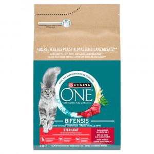 PURINA One Sterilcat Rich in beef - suché krmivo pro kočky - 3kg
