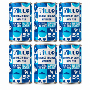 TILLO Kousky v omáčce s rybou - mokré krmivo pro psy - 6x415g