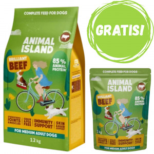 ANIMAL ISLAND Brilliant beef Hovězí - suché krmivo pro psy - 12 kg + ZDARMA