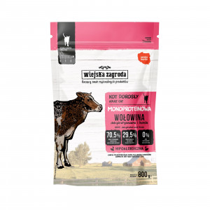 WIEJSKA ZAGRODA Monoprotein Beef - suché krmivo pro kočky - 800g