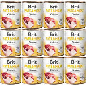 BRIT Paté & Meat Chicken - mokré krmivo pro psy - 12x800g