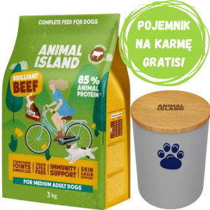 ANIMAL ISLAND Brilliant beef Hovězí - suché krmivo pro psy - 3 kg + ZDARMA