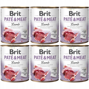 BRIT Paté & Meat Lamb mokré krmivo pro psy - 6x800g