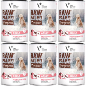 VETEXPERT Raw Paleo Adult Mono Vepřové - vlhké krmivo pro psy - 6x400g