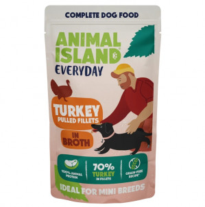 ANIMAL ISLAND Everyday Turkey pulled fillets in broth - vlhké krmivo pro psy - 150g