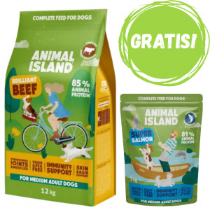 ANIMAL ISLAND Brilliant beef Hovězí - suché krmivo pro psy - 12 kg + ZDARMA