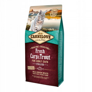 CARNILOVE Cat Sterilised Čerstvý Kapr a Pstruh - suché krmivo pro kočky - 6 kg