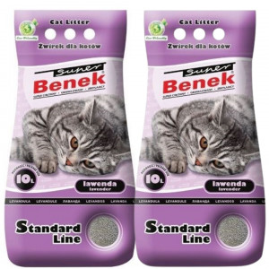 CERTECH Super Benek Standard Levandule – hrudkující stelivo pro kočky – 2x10l