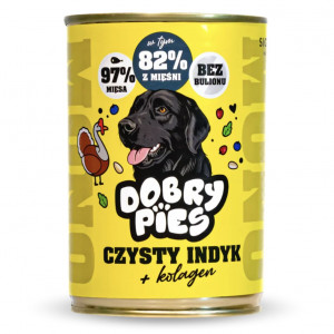 DOBRY PIES Mono Čistá krůta + kolagen – vlhké krmivo pro psa – 400g