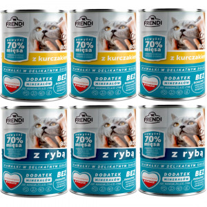 FRENDI Kousky v omáčce MIX příchutí - mokré krmivo pro kočky - 6x800g