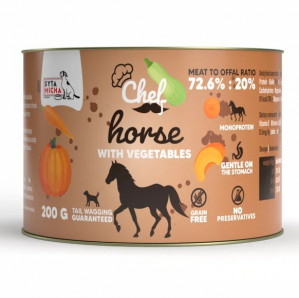 SYTA MICHA Chef Horse with vegetables Mono - vlhké krmivo pro psy - 200g