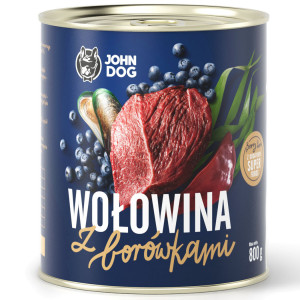 JOHN DOG Berry line Beef with blueberries - vlhké krmivo pro psy - 800g