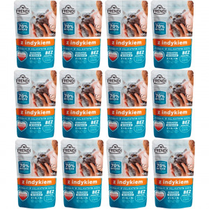 FRENDI kousky v omáčce s krůtím masem - mokré krmivo pro kočky - 12x100g