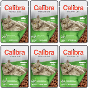 CALIBRA Cat Premium Sterilised Salmon - mokré krmivo pro kočky - 6x100g