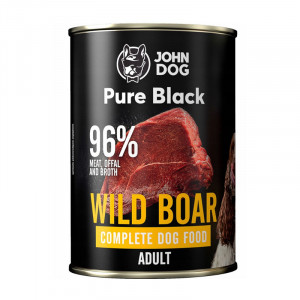 JOHN DOG Pure Black Wild Boar - vlhké krmivo pro psy - 400g