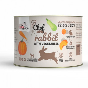 SYTA MICHA Chef Rabbit with vegetables Mono - vlhké krmivo pro psy - 200g