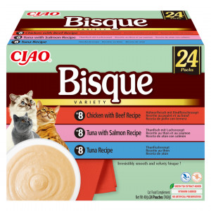 INABA Ciao Bisque Creamy soup with tuna, chicken, beef and salmon - pamlsek pro kočky - 24x40g