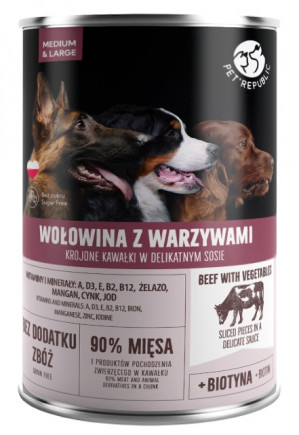 PET REPUBLIC Adult Medium & Large Beef with vegetables - mokré krmivo pro psy - 1250g
