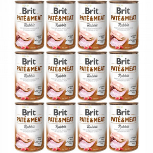 BRIT Paté & Meat Rabbit - mokré krmivo pro psy - 12x400g