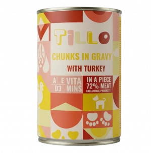 TILLO Chunks in gravy Turkey - vlhké krmivo pro psy - 415g
