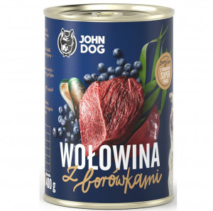 JOHN DOG Berry Line Adult Beef with blueberries - vlhké krmivo pro psy - 400g