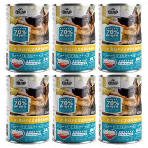 FRENDI s kuřetem kousky v jemné omáčce - mokré krmivo pro psy - 6x1250g