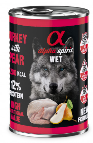 ALPHA SPIRIT WET Krůta s hruškou - mokré krmivo pro psy - 400g