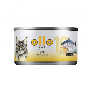 OLLO Cat nr 10 Tuna & Cheese in broth - mokré krmivo pro kočky - 70g