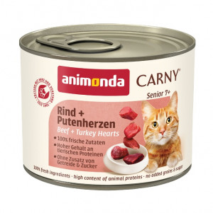 ANIMONDA Carny Senior Beef and turkey hearts - mokré krmivo pro kočky - 200g