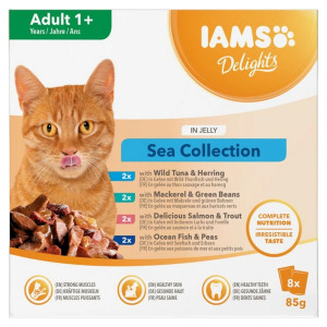 IAMS DELIGHTS Adult Sea in Jelly box – vådfoder til kat – 8x85g