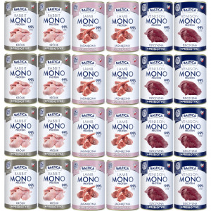 BALTICA Nutraceutic Mono MIX PŘÍCHUTÍ - mokré krmivo pro psa - 24x400g