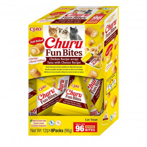 INABA Churu Fun Bites Chicken, tuna and cheese - pamlsek pro kočky - 8x12g