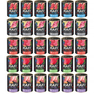 DOLINA NOTECI Rafi MIX příchutí bez drůbeže - mokré krmivo pro psy - 30x800g