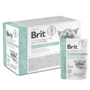 BRIT VD Urinary and Stress Relief Pouch Box - mokré krmivo pro kočky - 12x85g