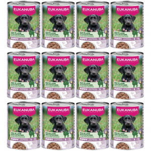 EUKANUBA Life Care Puppy Bohatá na jehněčí a brambory - vlhké krmivo pro psy - 12x400g