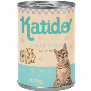 KATIDO Calf with rabbit - mokré krmivo pro kočky - 400g