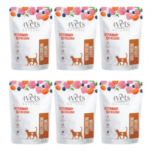 4VETS Natural Weight Reduction - mokré krmivo pro kočky - 6x85g