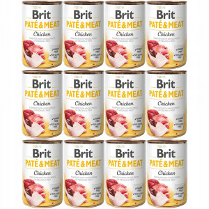 BRIT Paté & Meat Chicken - mokré krmivo pro psy - 12x400g
