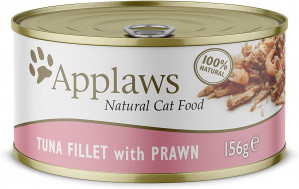 APPLAWS Natural Cat Food Tuna fillet with prawn - mokré krmivo pro kočky - 156g 