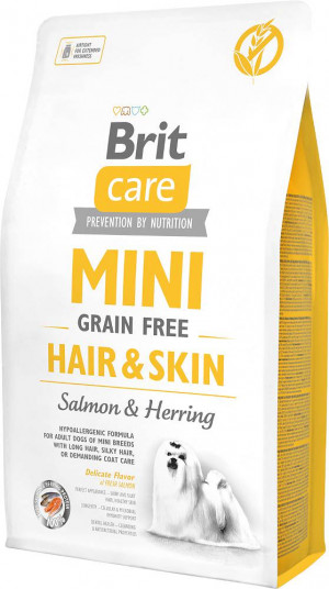 BRIT Care Mini Hair&Skin Salmon&Herring - suché krmivo pro psy - 2 kg