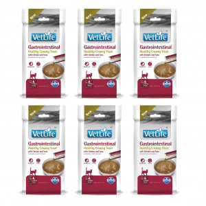 FARMINA Vet Life Cat Gastrointestinal Creamy treat with Chicken & Tuna box – pamlsek pro kočku – 6x(4x15g)