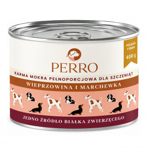 PERRO Junior Pork with carrot Mono - vlhké krmivo pro psy - 400g