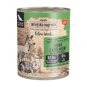 WIEJSKA ZAGRODA Leśne smaki Roe deer with rabbit - vlhké krmivo pro psy - 800g