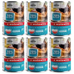 FRENDI s hovězím kousky v jemné omáčce - mokré krmivo pro psy - 6x1250g